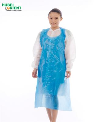 China Disposable PE Apron Medical Disposable Polythene Aprons Blue Aprons With Smooth Surface for sale