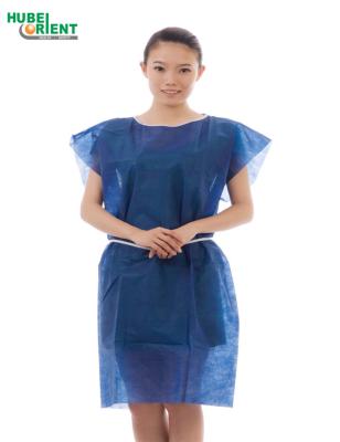 China Blue Disposable Waterproof PP Isolation Gown No Sleeve For Hospital for sale