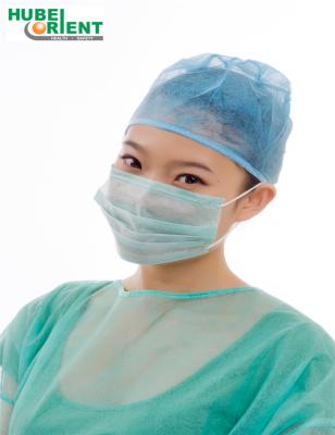 中国 3つの層使い捨て可能な医学のマスクの非編まれた外科医学のマスクのEarloopの青/白い/緑 販売のため