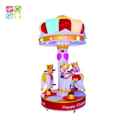 China Carousel Merry Go Round Kiddie Ride 3 Seats For Indoor Amusement Park for sale