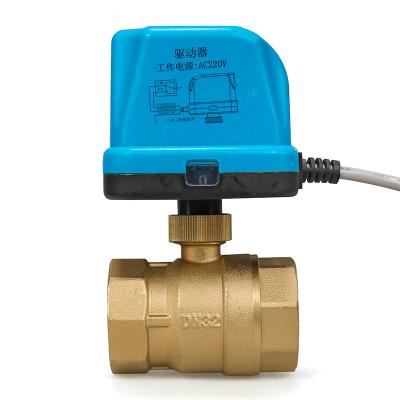 China Normally Closed Open Brass Water Motorized Ball Valves 1/2 Inch 220v for sale