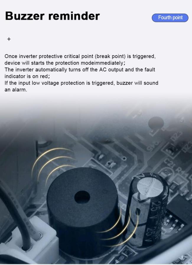 pure sine wave inverter 3000w buzzer reminder