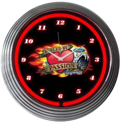 China AC110v Round Neon Led Clock for sale