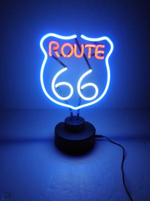 China Route 66 Neon Light Desk Lamp Glass Tube Neon Sign 10x10 for sale