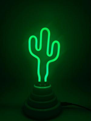 China La lámpara de escritorio ligera de neón del cactus 5v 60HZ esculpe el vidrio 8,5 kilogramos de encargo en venta