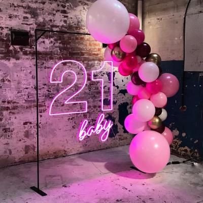 China Neon Stars Signs 21 21st Birthday Neon Sign Selfie Happy Birthday Neon Sign Custom Led Words for sale