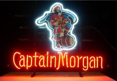 Chine Vraie lumière en verre de barre de bière d'enseigne au néon de « capitaine pliée par main Morgan » pour le GIF à la maison de caverne d'homme de décor de mur de chambre à coucher de cadeau de mariage à vendre