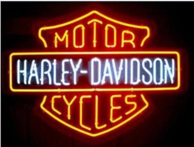 China De “luz de vidro real da barra da cerveja do sinal de néon da bicicleta do motor da motocicleta Harley Davidson HD” para a decoração da loja da parede da casa do quarto do presente à venda