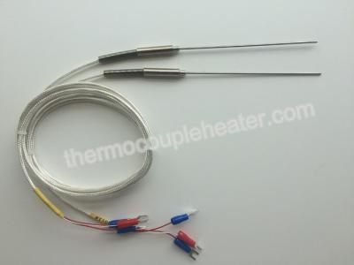 China 1mm Diameter Probe 3 wire Thermocouple RTD pt100 temperature sensor ss304 Class 1 Accuracy for sale