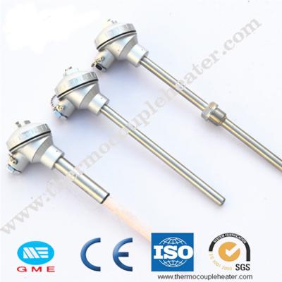 China Sheathed Industrial Thermocouple Rtd Type K J Ss304 Ss316 For Glass Industry for sale