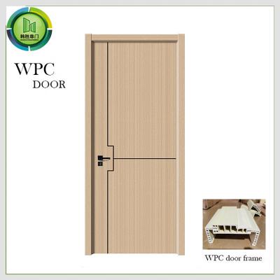 China Simple Painting Oak Toilet WPC Door Waterproof Wooden Flush for sale