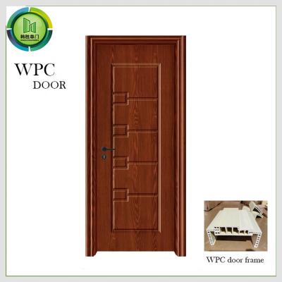 China Moistureproof WPC Wood Door 45mm Thickness Fire Retardant Bedroom Use for sale