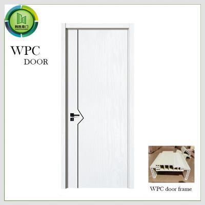 China Upvc Fire Rated Solid Core Door ,  WPC Plain Wood Door Hotel Use for sale