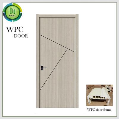 China WPC  PVC Wood Door ,  Fire Retardant Soundproof Solid Wood Entry Doors for sale
