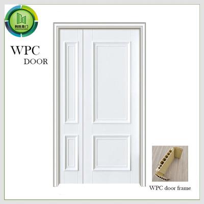 Китай Двойная дверь WPC неравная, внутренние двойные двери для квартиры продается
