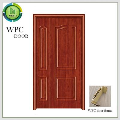 China Waterproof Entry WPC Double Doors PVC Laminted Surface Finishing Bedroom Use for sale