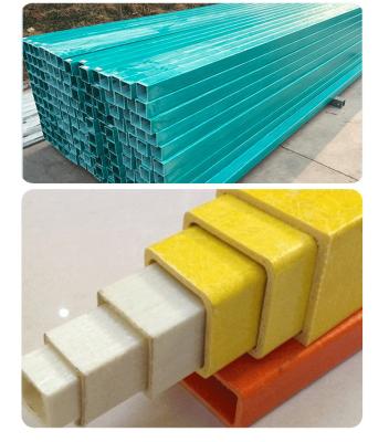 China Weather Resistance FRP Pultruded Tube Fiberglass Rectangular Tube Customized for sale