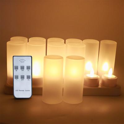中国 12pcs LED Candle Lamp With AU Plug Rechargeable Flameless Flashing Tea Light for Party Wedding Birthday Party Decoration 販売のため