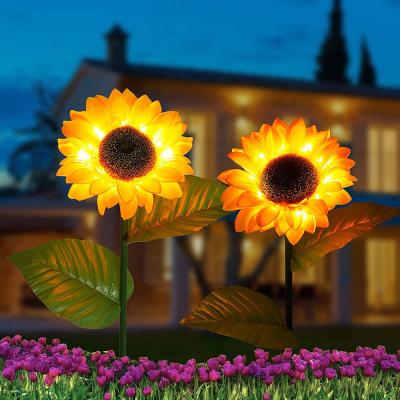China Modern Sunflower flower lamp solar powered outdoor garden landscape ground lamp for walkway garden lawn for sale