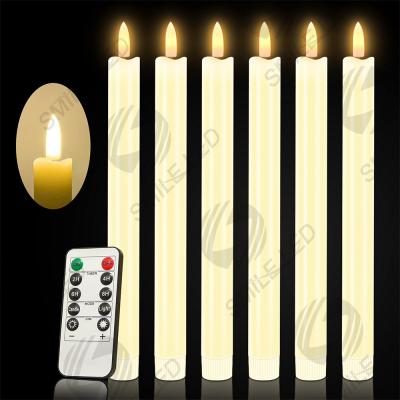 China Electronic Flameless Taper Led Light Candles Plastic Long White LED Waterproof Plastic Candle For Holiday Decoration for sale