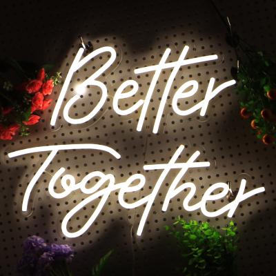 China Custom Acrylic LED Light Better Together Neon Sign For Wedding and Romantic Atmosphere en venta
