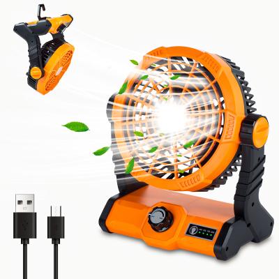 Chine LED fan table light Portable Hanging 360 Rotation Folding Fan Camping lamp USB charge fan with lighting à vendre