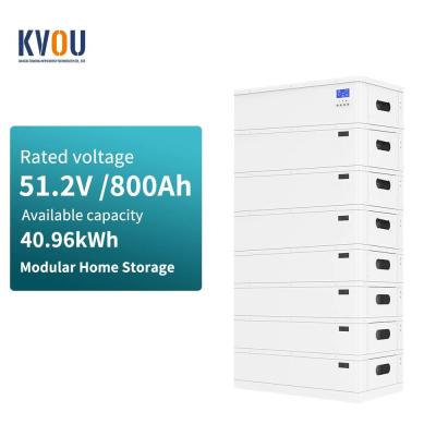 China 40kWh Large Capacity Solar Battery Pack For Home 800Ah 51.2V for sale
