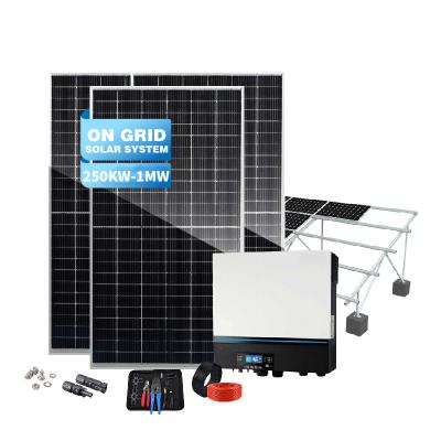China Commercial Use Solar Kit System 250KW 1MW Grid Tie System Multifunctional for sale