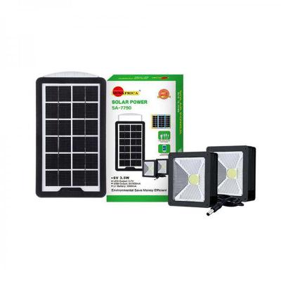 China Home Portable Mini Solar Lighting System Rechargeable 6V 3.5W With 2 Cob Reflector for sale