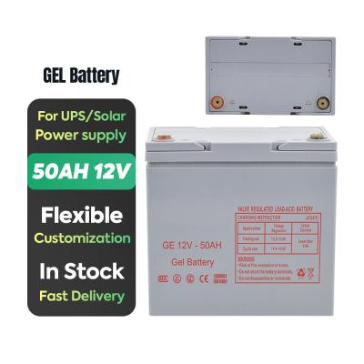 China 12V 50AH GEL Battery 12v 33Ah Pure Lead Battery UPS Battery For Solar Power System for sale