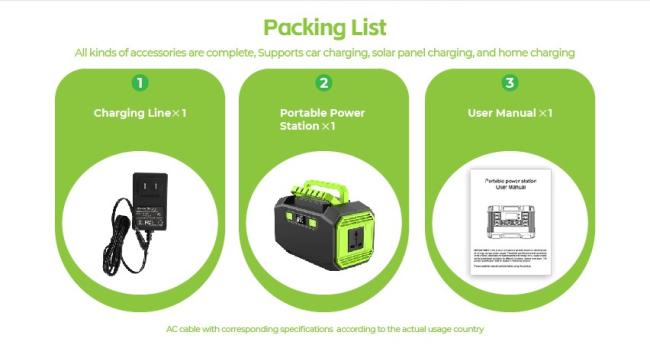 Power station with car charger adapter for vehicle use