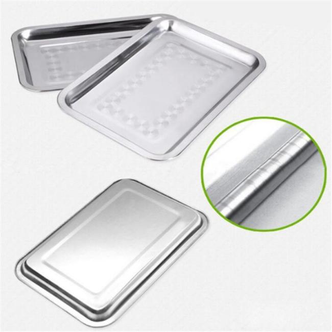 Baking Pan Rectangle Flat Non Toxic Stainless Steel Serving Dish Tray