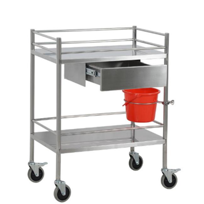 Medical Hospital Dressing Stainless Steel Trolley Surgical Trolley with Drawers