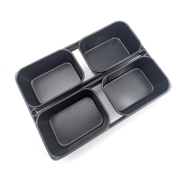 Rk Bakeware China-600g Nonstick 4 Straps Farmhouse White Sandwich Bread Pan