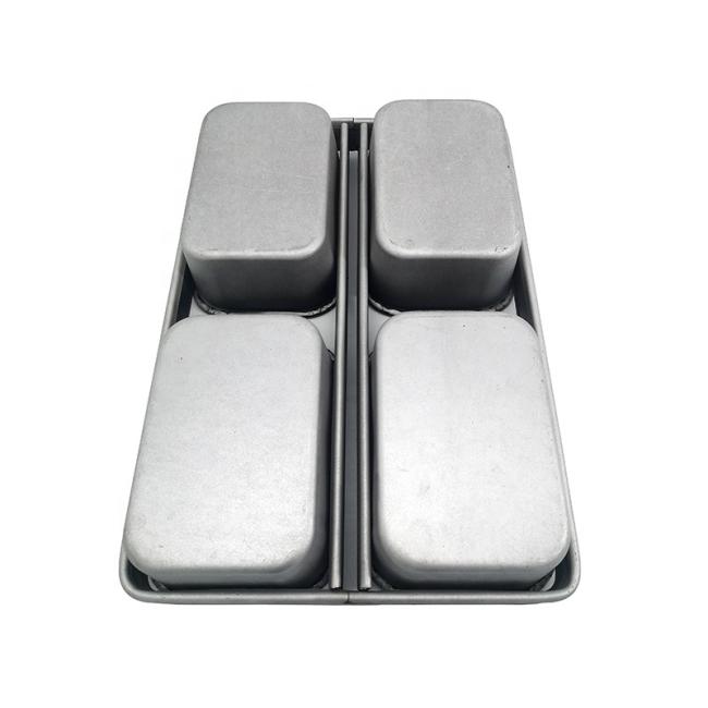 Rk Bakeware China-600g Nonstick 4 Straps Farmhouse White Sandwich Bread Pan