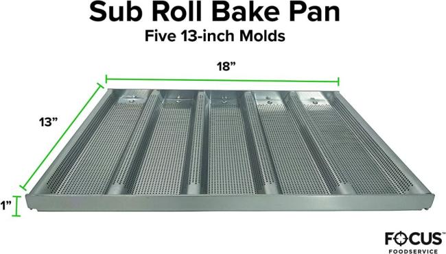 Rk Bakeware China Foodservice Commercial Bakeware 5 Count 3 Inch Sub Sandwich Roll Pan