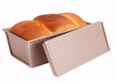 China RK Bakeware China Foodservice NSF Gold Nonstick Aluminum Loaf Pans Corrugated Loaf Pan Bread Tin Loaf Bread Pan for sale