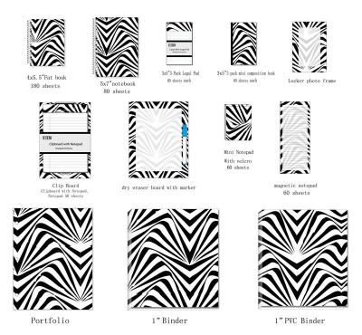 China Zebra Design Series customized journals , printed memo pads , portfolio folders with pockets for sale