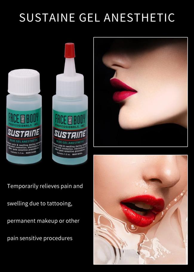 Sustaine Blue Gel Tattoo Supply Semi Permanent Makeup Anesthetic for Eyebrow Microblading Numbing
