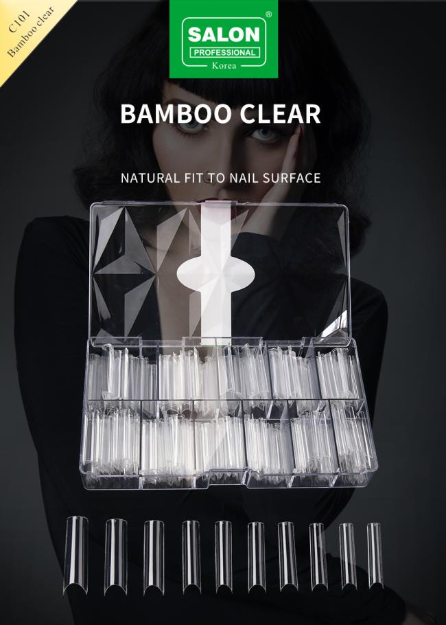 High-Quality Luxury French Tip ABS Clear Transparent Color Half Cut False Artificial Nail Tips for Extension
