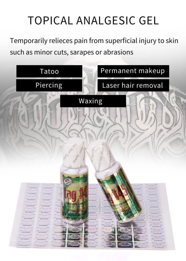 High Quality Tattoo Numbing Gel Tag 45# Sustaine Anesthetic Gel for Painless Eyebrow Microblading Tattoo Supply
