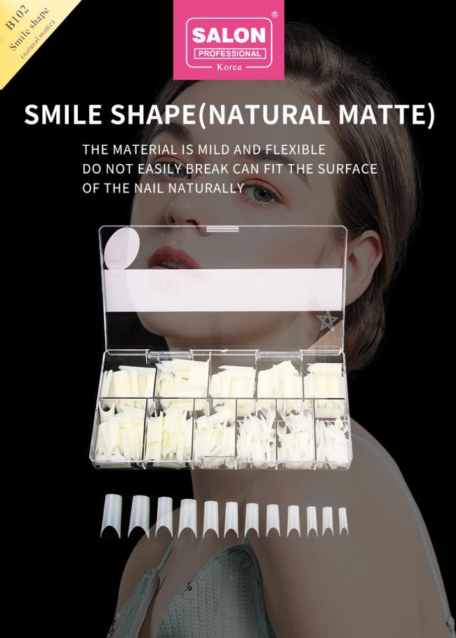 Beauty Nails OEM/ODM French Artificial Nail Tips Straight Clear Matte False Nails Full Cover Custom Logo Wholesale