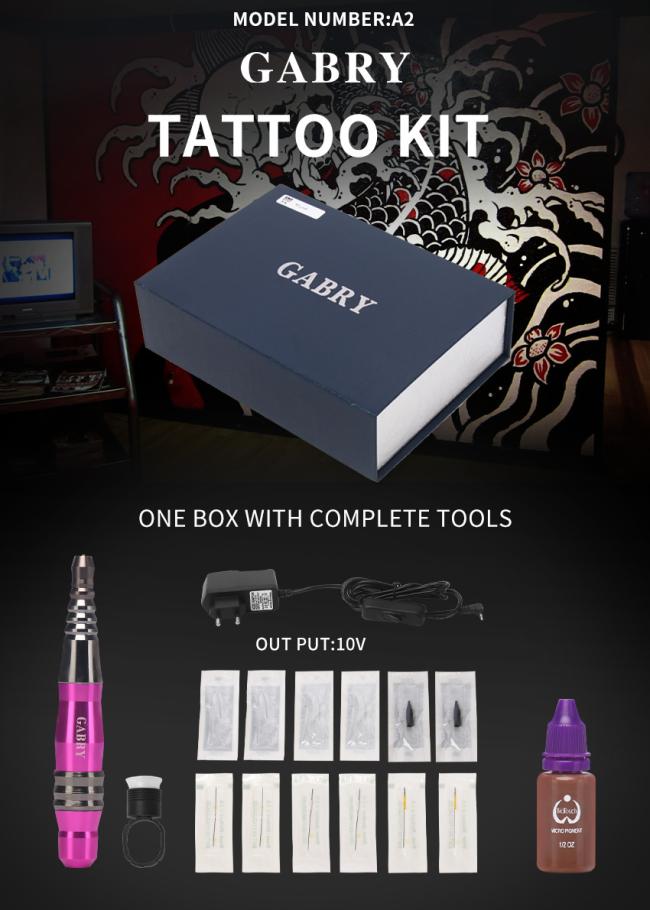Gabry Semi-Permanent Makeup Kit Microblading Eyebrow Eyeliner Lips Tattoo Machine Kit