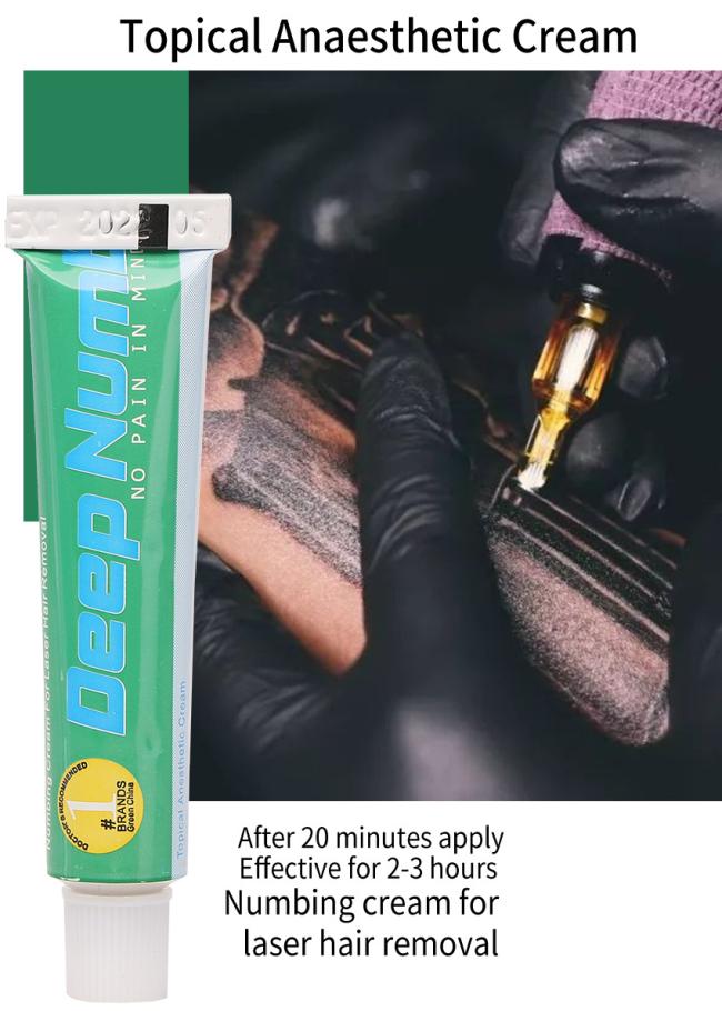 Wholesale Tattoo Numbing Cream Lido Caine Anesthetic Ointment Green Deep Numb Cream for Tattoo Eyebrow Embroidered