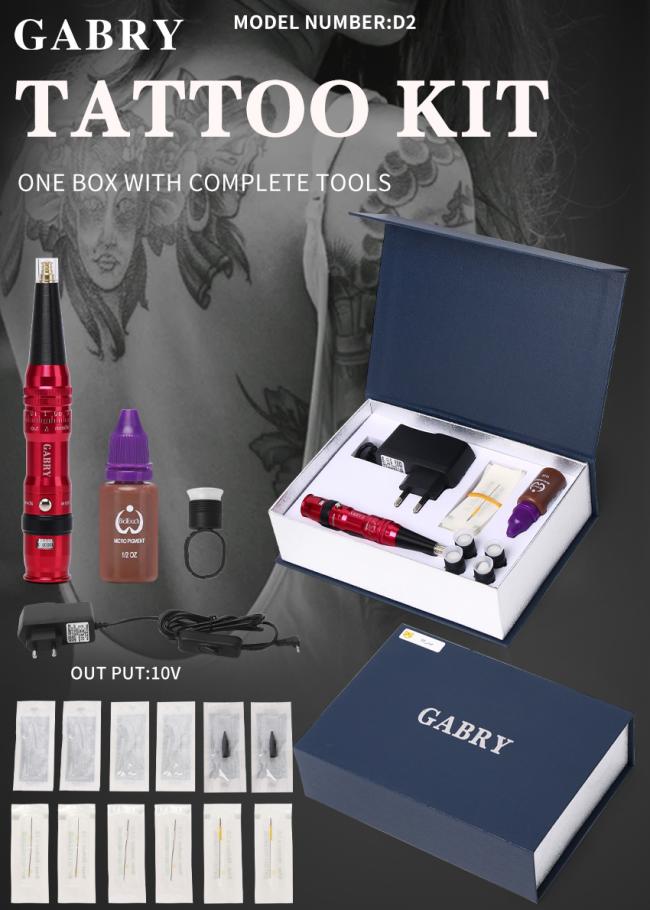 Gabry Tattoo Machine Wireless Rotary Tattoo Machine Permanent Makeup Microblading Training Kit