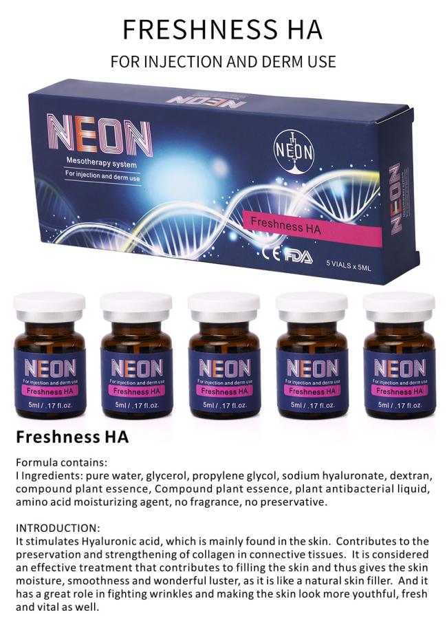 Meso Luxury Freshness Ha Anti-Aging Hyaluronic Acid Injectable Mesotherapy Ampoule Serum Microneedling Serum for Brightening