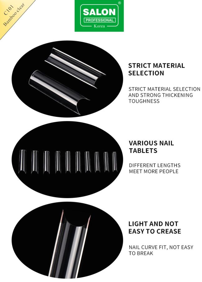 High Quality Natural False Nails Square French Acrylic Nails Artificial Nails for Extension