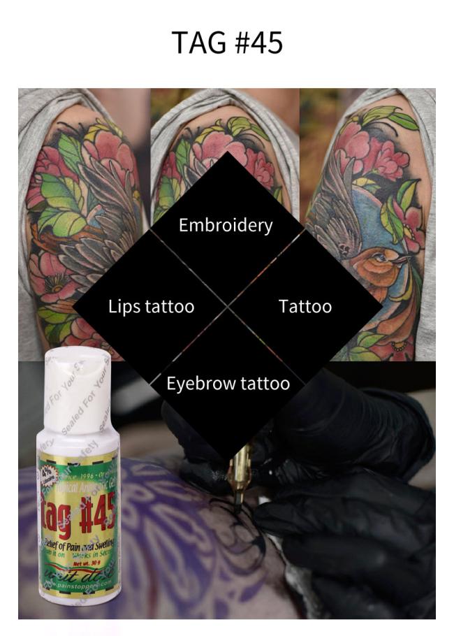 Tag45# Numb Gel Topical Analgesic Numbing Gel Lido Caine 4% Tag 45 Miro Blading Anesthetic Gel