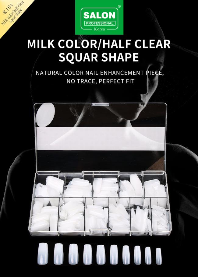 500PCS Sharp Shaped False Nail Tips Half Cover Clear Soft Gel Acrylic Nails for Nail Extension