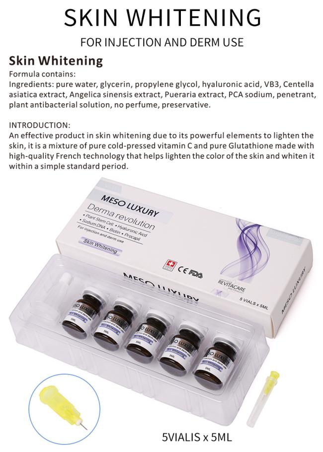 Private Label OEM/ODM Anti Wrinkles Whitening Mesotherapy Serum 5ml Ampoule Hyaluronic Acid Skin Booster